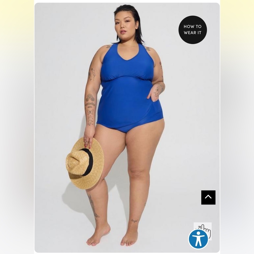 New! Set! Torrid sz 3 Surf the Web‎ Swim Bathing Suit Tankini Pocket Bottom 3X